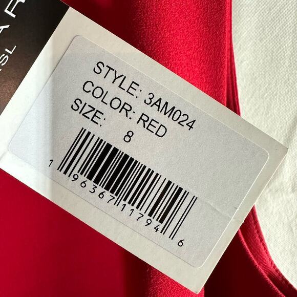 Tahari ASL Stretch Crepe A-Line Grommet Side Tie Mini Dress Size US 8 Red - Picture 6 of 10